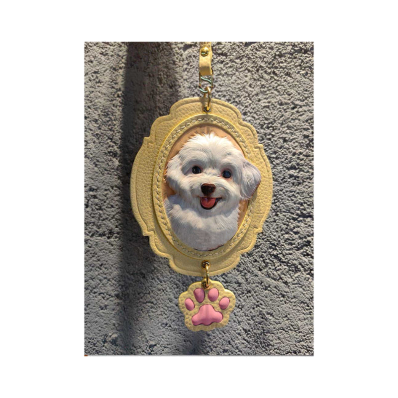 Custom Handmade Pet Leather Carving Keychain