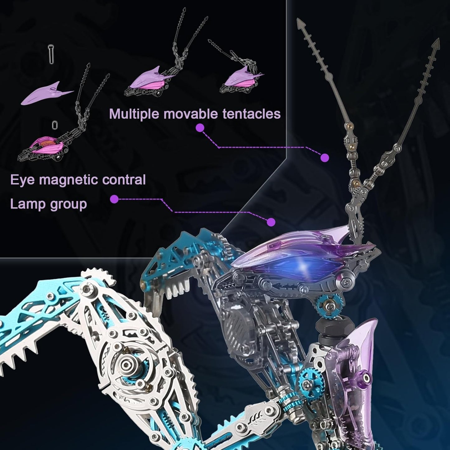 3D Mechanical Mantis Metal Puzzle - 1109 Pieces DIY Model for Adults