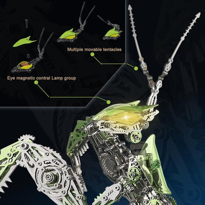 3D Mechanical Mantis Metal Puzzle - 1109 Pieces DIY Model for Adults