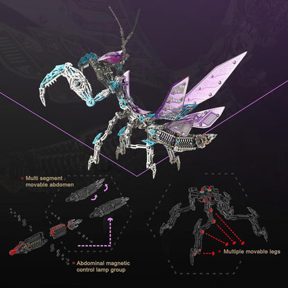 3D Mechanical Mantis Metal Puzzle - 1109 Pieces DIY Model for Adults