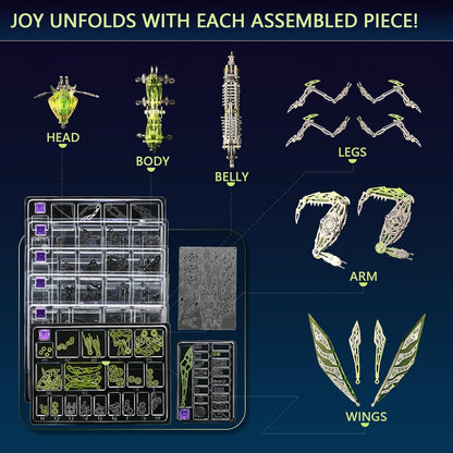 3D Mechanical Mantis Metal Puzzle - 1109 Pieces DIY Model for Adults