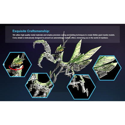 3D Mechanical Mantis Metal Puzzle - 1109 Pieces DIY Model for Adults