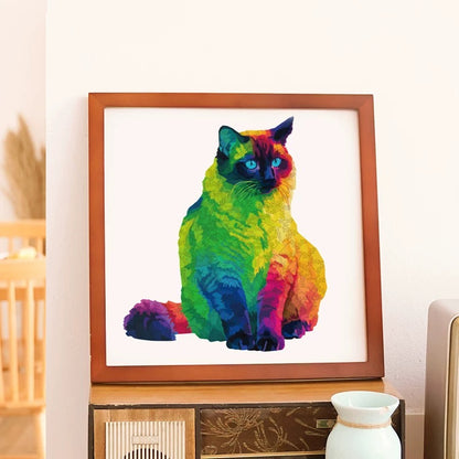 Unique Shape Rainbow Cat Wooden Puzzle