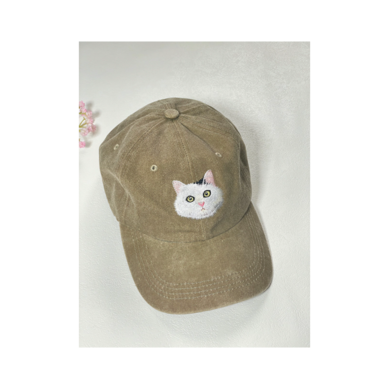 Custom Hand-Embroidered Pet Portrait Hat Personalized Hats Valentine's Day Birthday and Holiday Gifts