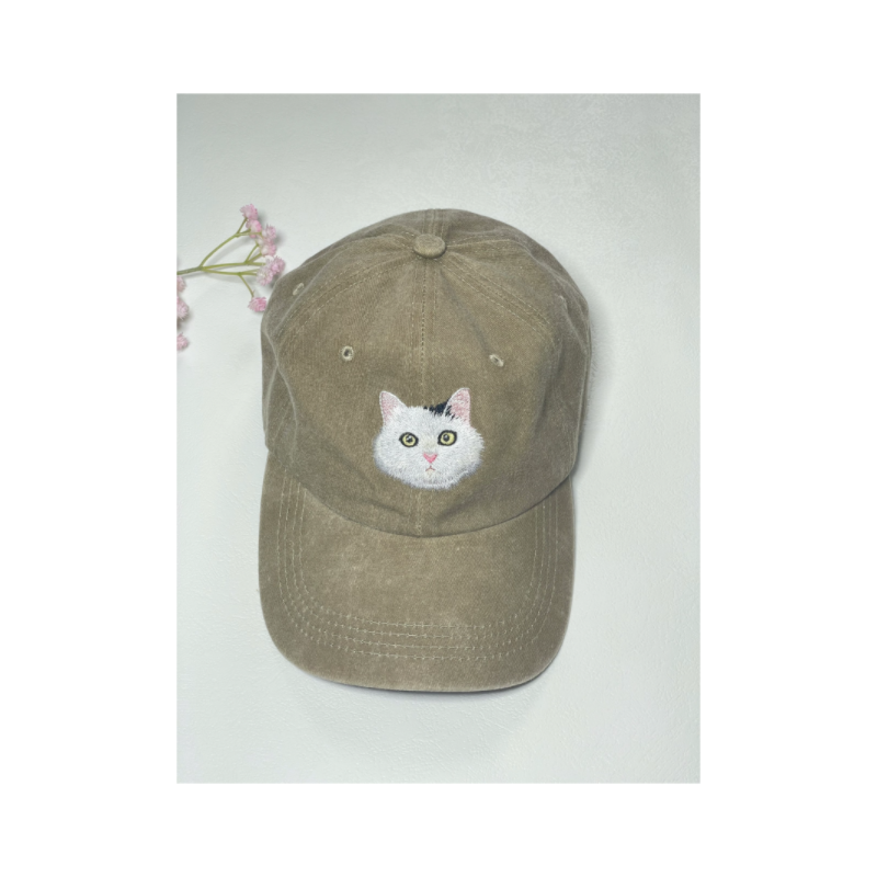 Custom Hand-Embroidered Pet Portrait Hat Personalized Hats Valentine's Day Birthday and Holiday Gifts