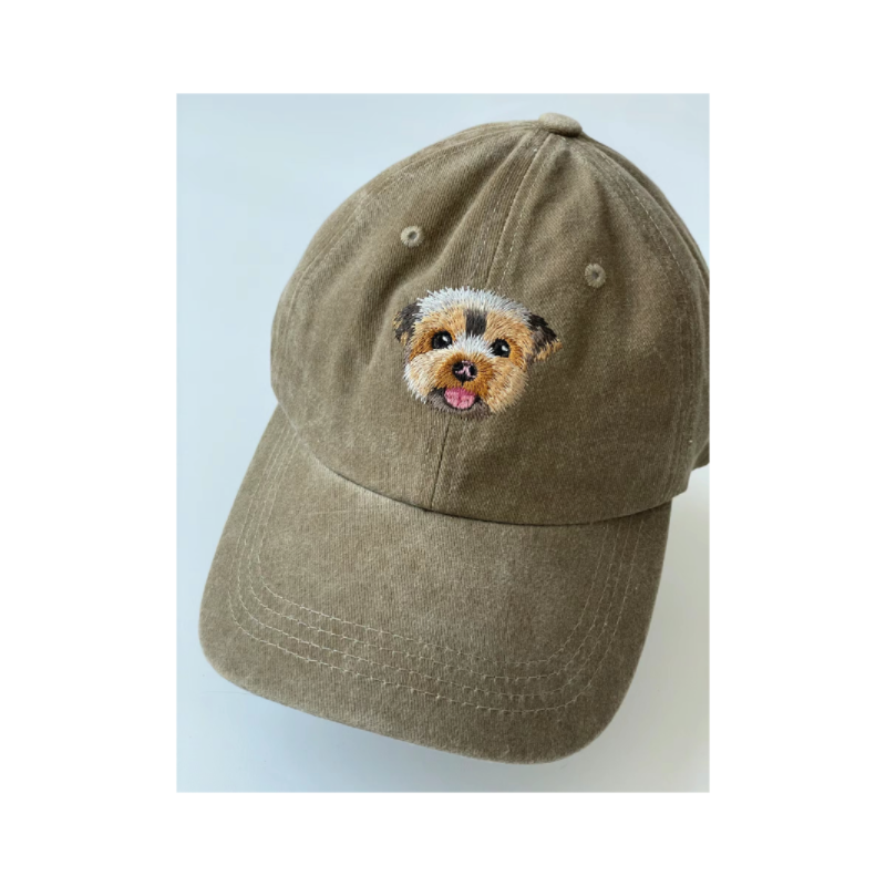 Custom Hand-Embroidered Pet Portrait Hat Personalized Hats Valentine's Day Birthday and Holiday Gifts