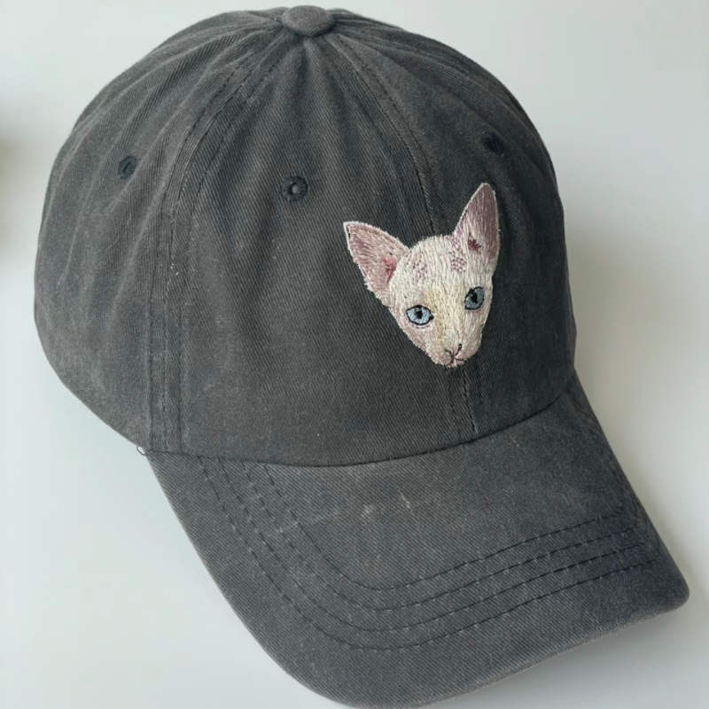 Custom Hand-Embroidered Pet Portrait Hat Personalized Hats Valentine's Day Birthday and Holiday Gifts