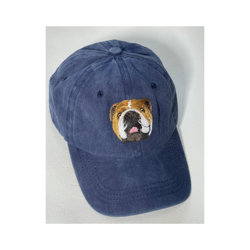 Custom Hand-Embroidered Pet Portrait Hat Personalized Hats Valentine's Day Birthday and Holiday Gifts