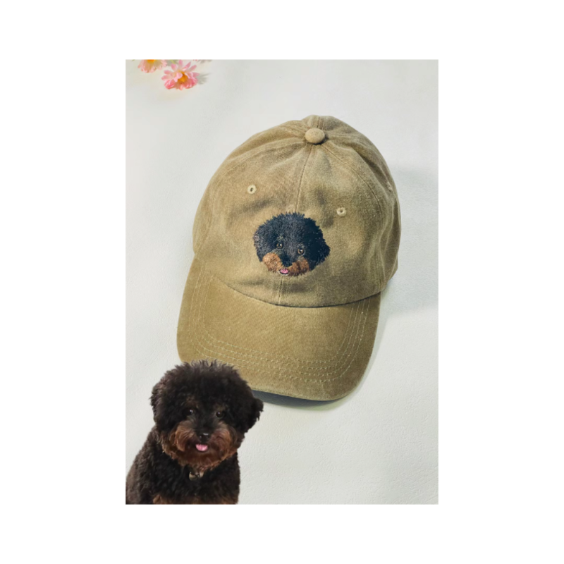 Custom Hand-Embroidered Pet Portrait Hat Personalized Hats Valentine's Day Birthday and Holiday Gifts