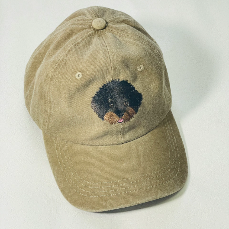 Custom Hand-Embroidered Pet Portrait Hat Personalized Hats Valentine's Day Birthday and Holiday Gifts