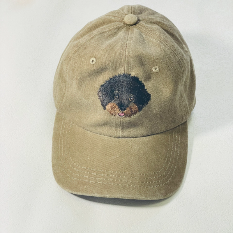 Custom Hand-Embroidered Pet Portrait Hat Personalized Hats Valentine's Day Birthday and Holiday Gifts