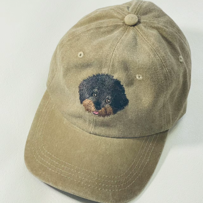 Custom Hand-Embroidered Pet Portrait Hat Personalized Hats Valentine's Day Birthday and Holiday Gifts