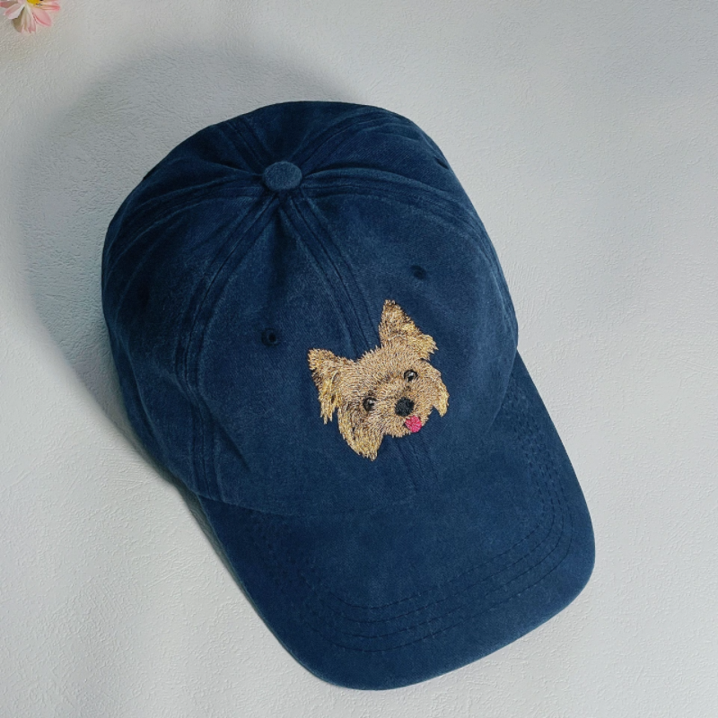 Custom Hand-Embroidered Pet Portrait Hat Personalized Hats Valentine's Day Birthday and Holiday Gifts