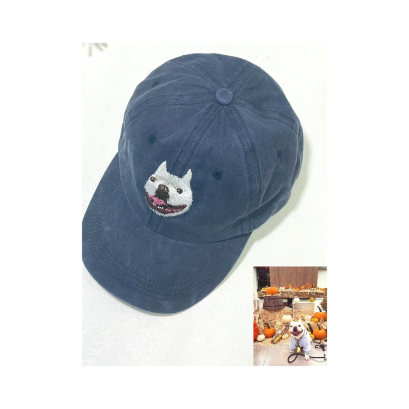 Custom Hand-Embroidered Pet Portrait Hat Personalized Hats Valentine's Day Birthday and Holiday Gifts