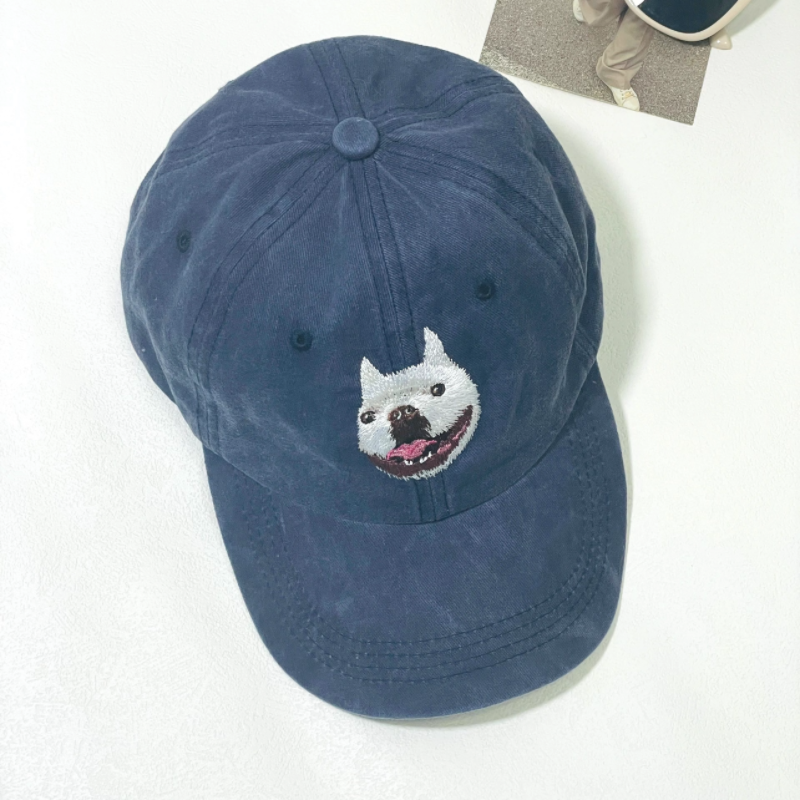 Custom Hand-Embroidered Pet Portrait Hat Personalized Hats Valentine's Day Birthday and Holiday Gifts